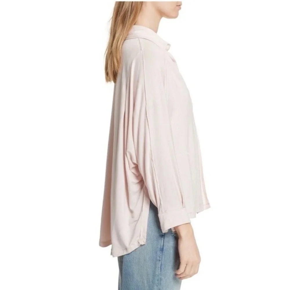 Free People We The Free Can't Fool Me Tee Pink‎ Womens Size XS Comfy Oversized